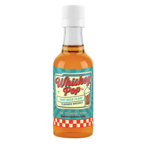 Whiskey Pop Root Beer Float Flavored Whiskey, 50 ml mini bottle, front label
