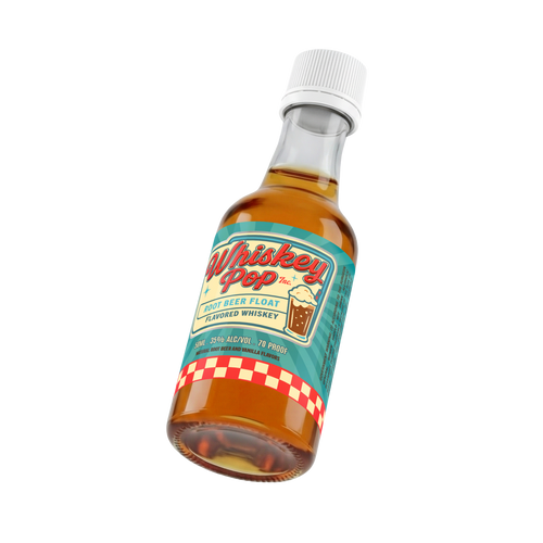 Whiskey Pop Root Beer Float Flavored Whiskey, 50 ml mini bottle, tilted