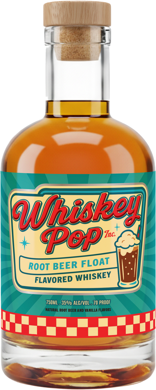 Whiskey Pop Root Beer Float Flavored Whiskey, 750 ml bottle, front label