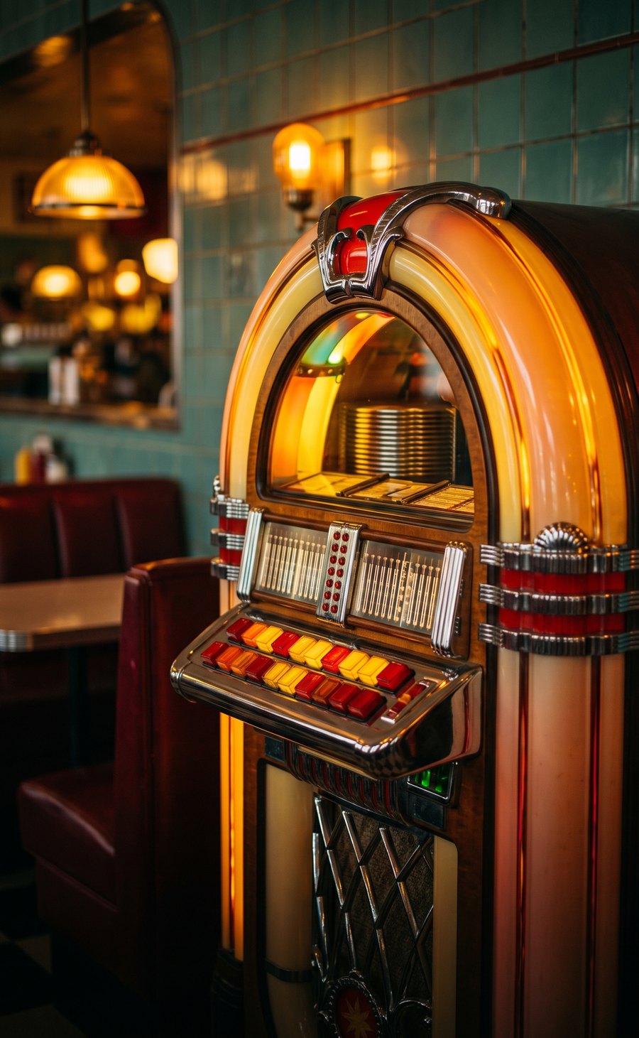 The jukebox at the Whiskey Pop diner